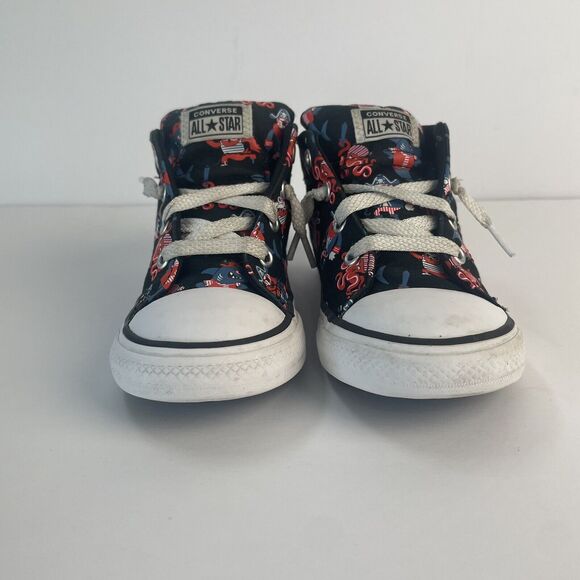 Converse All Stars Chuck Taylor Pirate Print Mid-Tops Infant Toddler Size 9 AHOY - Picture 4 of 7